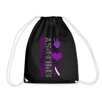 Peace Love Cure Epilepsy T Shirt - Sac de sport léger - noir - Devant