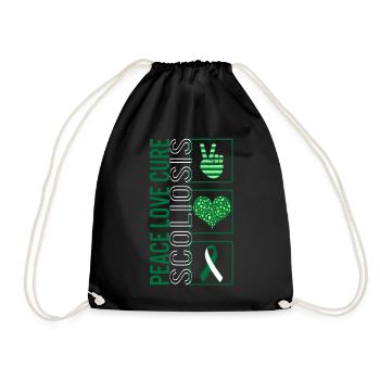 Peace Love Cure Scoliose T Shirt - Sac de sport léger - noir - Devant
