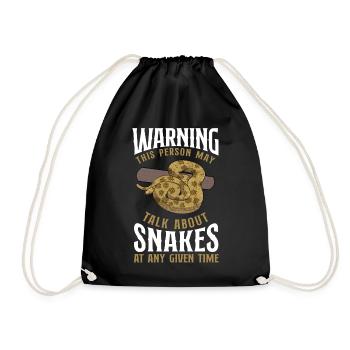 Snake Serpent Warning This Person - Turnbeutel - Schwarz - Vorne