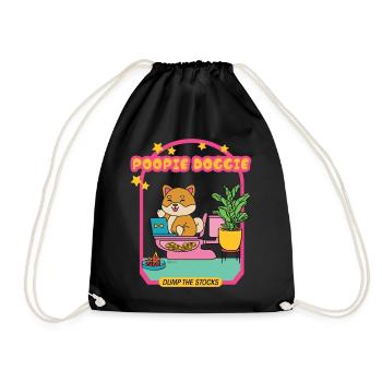 Poopie Doggie - Dump The Stocks - Turnbeutel - Schwarz - Vorne