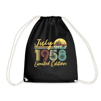 Juillet 1958 Cadeau d’anniversaire en édition limitée - Sac de sport léger - noir - Devant