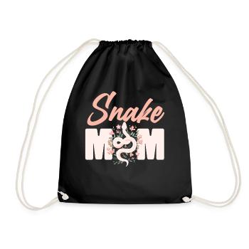 Snake Serpent Mom Mother Flower - Drawstring Bag - black - Front