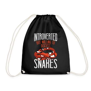 Snake Serpent Introverted But - Turnbeutel - Schwarz - Vorne