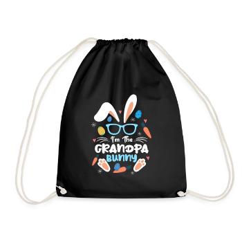At The Grandpa Rabbit Easter Rabbit Ear Sunglass - Drawstring Bag - black - Front