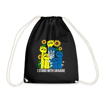I Stand With Ukraine - Drawstring Bag - black - Front