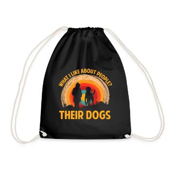 What I Like About People? Their Dogs. - Drawstring Bag - black - Front