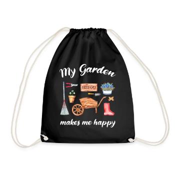 Garten Spruch Gärtner Hobbygärtner Geschenkidee - Turnbeutel - Schwarz - Vorne
