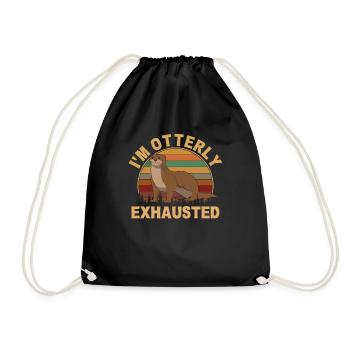 I'm Otterly exhausted, otter - Turnbeutel - Schwarz - Vorne