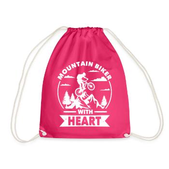 Les vététistes avec cœur sur la montagne - Sac de sport léger - fuchsia - Devant