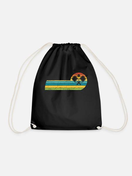 Pickleball Padel Racket Pickleball Balls - Drawstring Bag - black