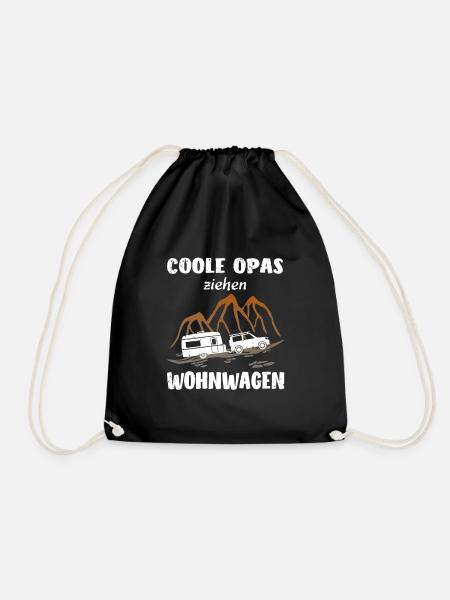 Wohnwagen Opa - Turnbeutel - Schwarz