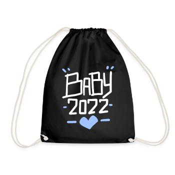 Baby 2022 - Geburt Sohn Schwanger 2022 - Turnbeutel - Schwarz - Vorne