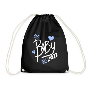Baby 2022 - Geburt Schwanger 2022 - Turnbeutel - Schwarz - Vorne