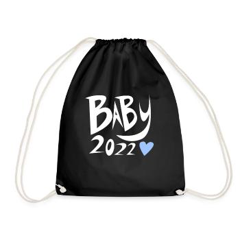 Baby 2022 - Geburt Schwanger 2022 - Turnbeutel - Schwarz - Vorne