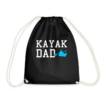 kayak dad - Drawstring Bag - black - Front