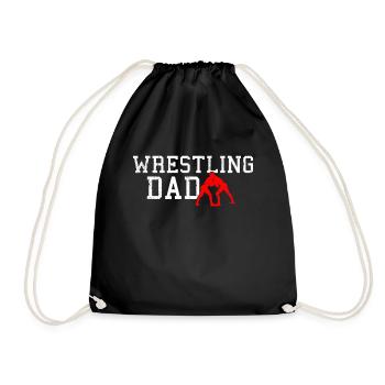 wrestling dad - Drawstring Bag - black - Front