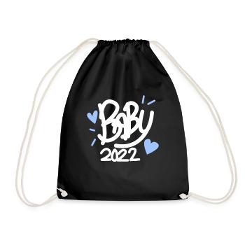 Baby 2022 Schwanger - Turnbeutel - Schwarz - Vorne