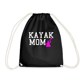 kayak mom - Drawstring Bag - black - Front