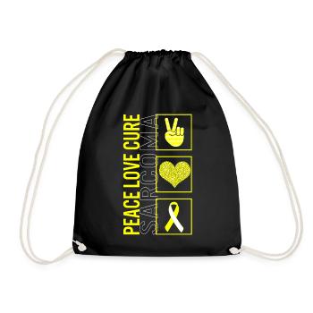 Peace Love Cure Sarcoma T Shirt - Drawstring Bag - black - Front