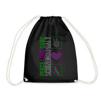 Peace Love Cure Schizencephaly T Shirt - Sac de sport léger - noir - Devant