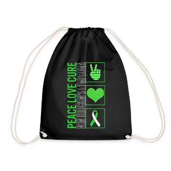 Peace Love Cure Non Hodgkin's Lymphom T-Shirt - Turnbeutel - Schwarz - Vorne
