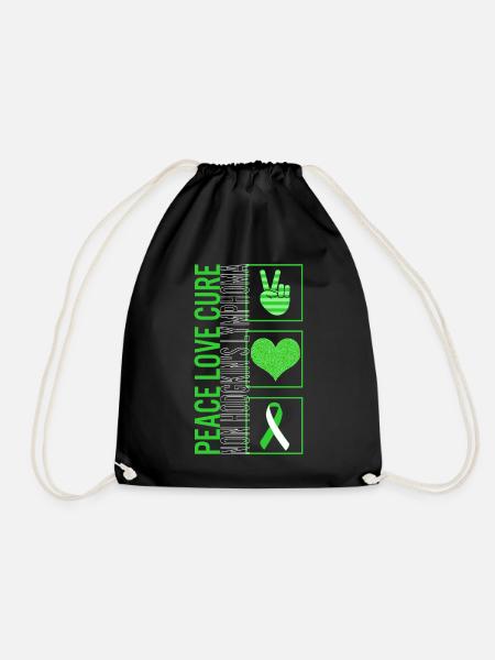 Peace Love Cure Non Hodgkin's Lymphom T-Shirt - Turnbeutel - Schwarz
