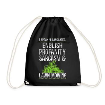 Lawn Mower Mowing Dad Father - Turnbeutel - Schwarz - Vorne