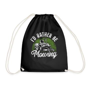 Lawn Mower Mowing Dad Father - Turnbeutel - Schwarz - Vorne
