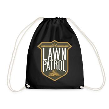 Lawn Mower Mowing Dad Father - Drawstring Bag - black - Front