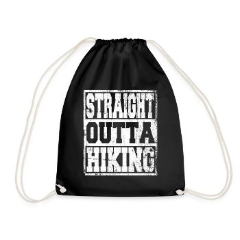 Hiking saying funny - Drawstring Bag - black - Front