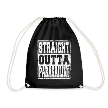 Parasailing saying funny - Drawstring Bag - black - Front