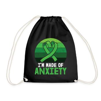 I'm Made Of Anxiety Mental Health - Drawstring Bag - black - Front