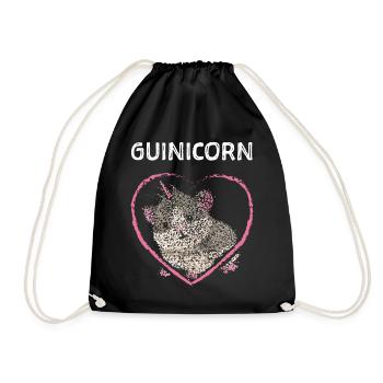 Guinicorn Licorne Cochon d’Inde Rongeur - Sac de sport léger - noir - Devant