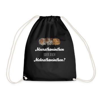 Meerschweinchen Meerschwein Haustiere - Turnbeutel - Schwarz - Vorne