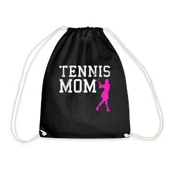 tennis mom - Drawstring Bag - black - Front