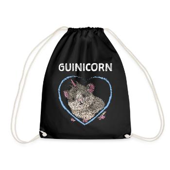 Guinicorn Licorne Cochon d’Inde Rongeur - Sac de sport léger - noir - Devant