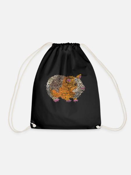Guinea Pig Pig Pig - Drawstring Bag - black