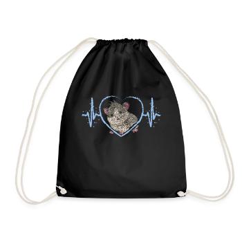 Guinea Pig Heartbeat Guinea Pig - Drawstring Bag - black - Front