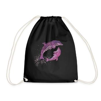 Bottlenose dolphin lovers Dolphin whales - Drawstring Bag - black - Front