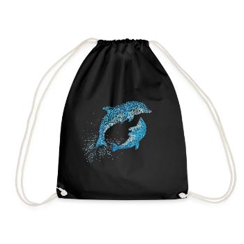 Dolphins Bottlenose dolphins Dolphin lovers Whale - Drawstring Bag - black - Front