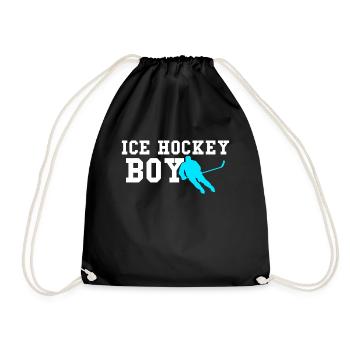 ice hockey boy - Drawstring Bag - black - Front