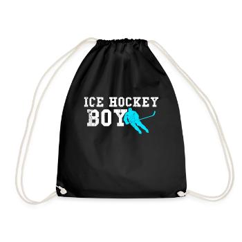 ice hockey boy - Drawstring Bag - black - Front