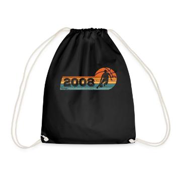 Basketball born in 2008 Birthday - Drawstring Bag - black - Front