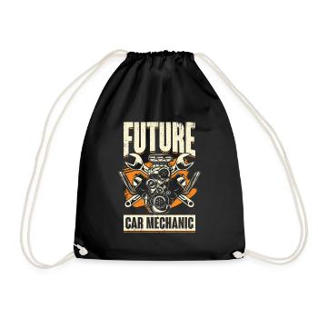 Future Car Mechanic Gift - Drawstring Bag - black - Front