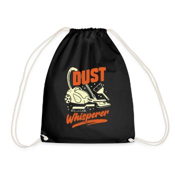 Funny vacuum cleaner gift - Drawstring Bag - black - Front