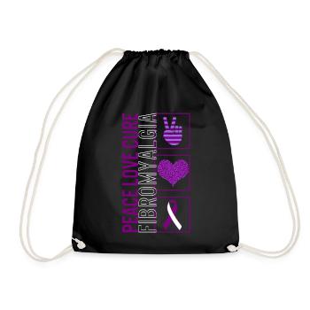 Peace Love Cure Fibromyalgie T Shirt - Sac de sport léger - noir - Devant