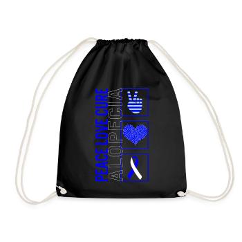 Peace Love Cure Alopécie T Shirt - Sac de sport léger - noir - Devant