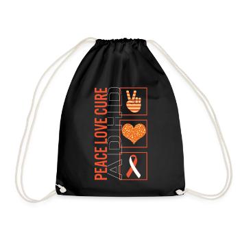 Peace Love Cure ADHD T Shirt - Sac de sport léger - noir - Devant