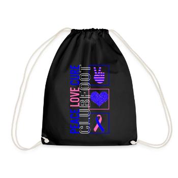 Peace Love Cure Clubfoot T Shirt - Sac de sport léger - noir - Devant