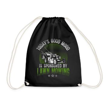Lawn Mower Mowing Dad Father - Drawstring Bag - black - Front